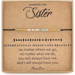 Sister Morse Code Beaded Bracelet Sister Birthday Gift from Sister Long Distance